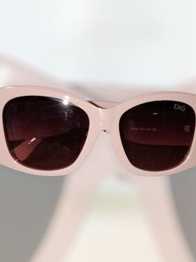 D&G Light Pink Cat-Eye Sunglasses with Dark Lenses